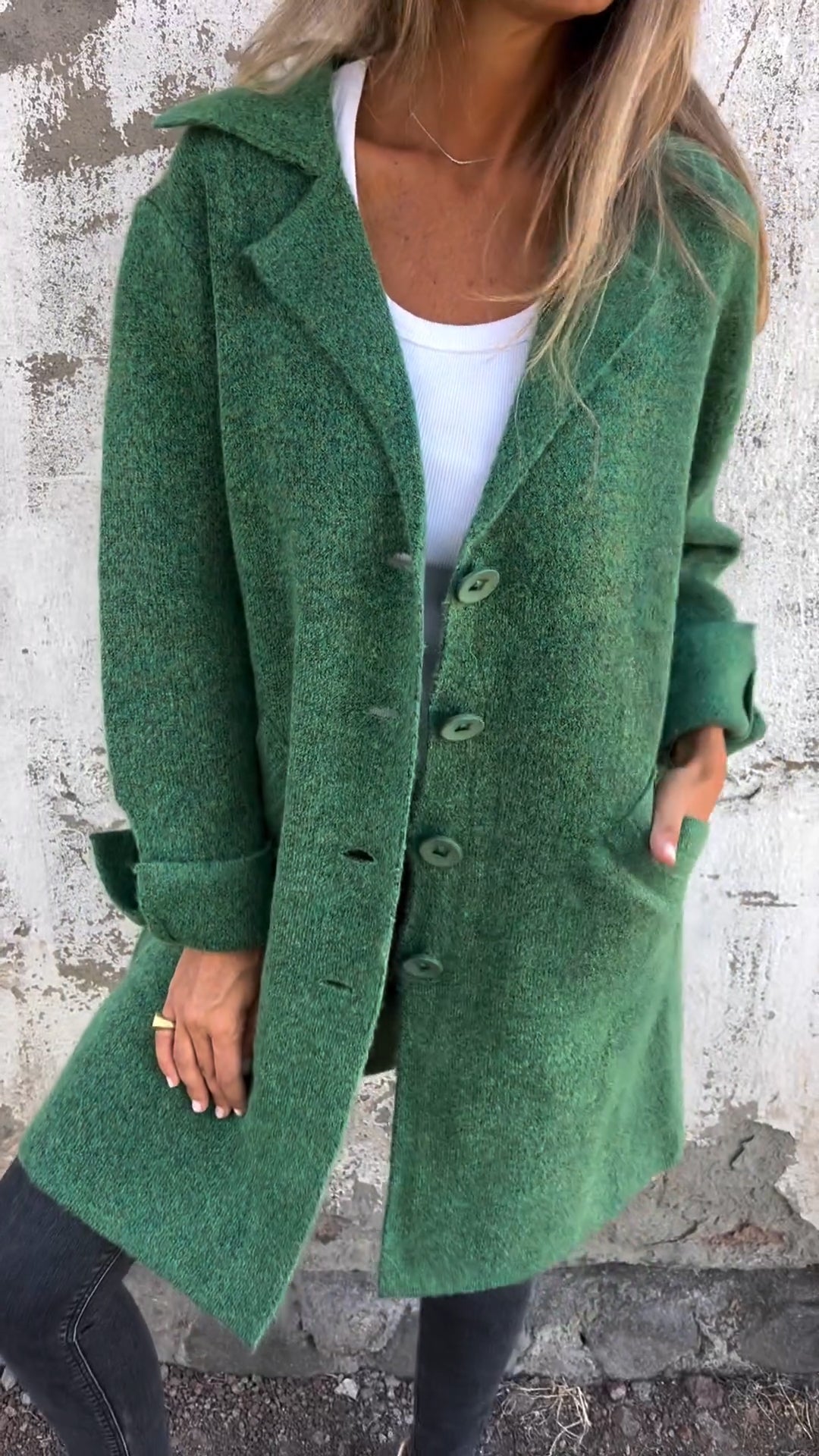 Milan Casual Long Coat With Cuffs