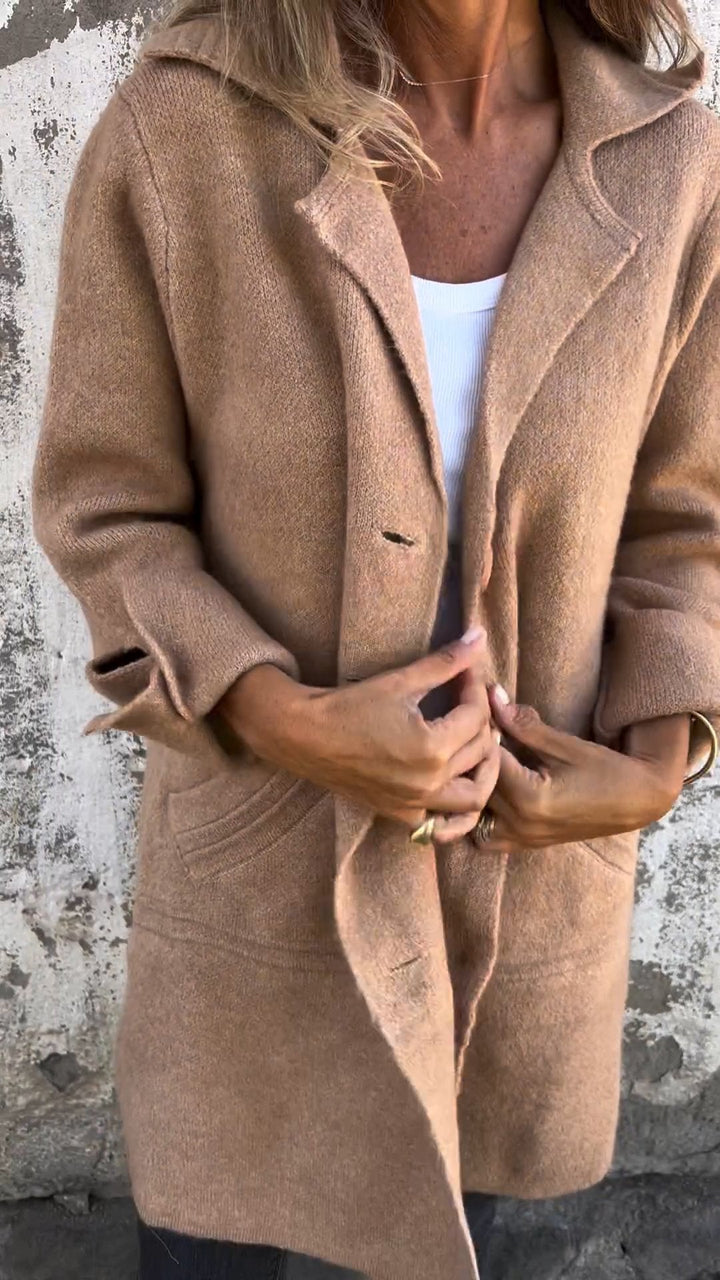 Milan Casual Long Coat With Cuffs