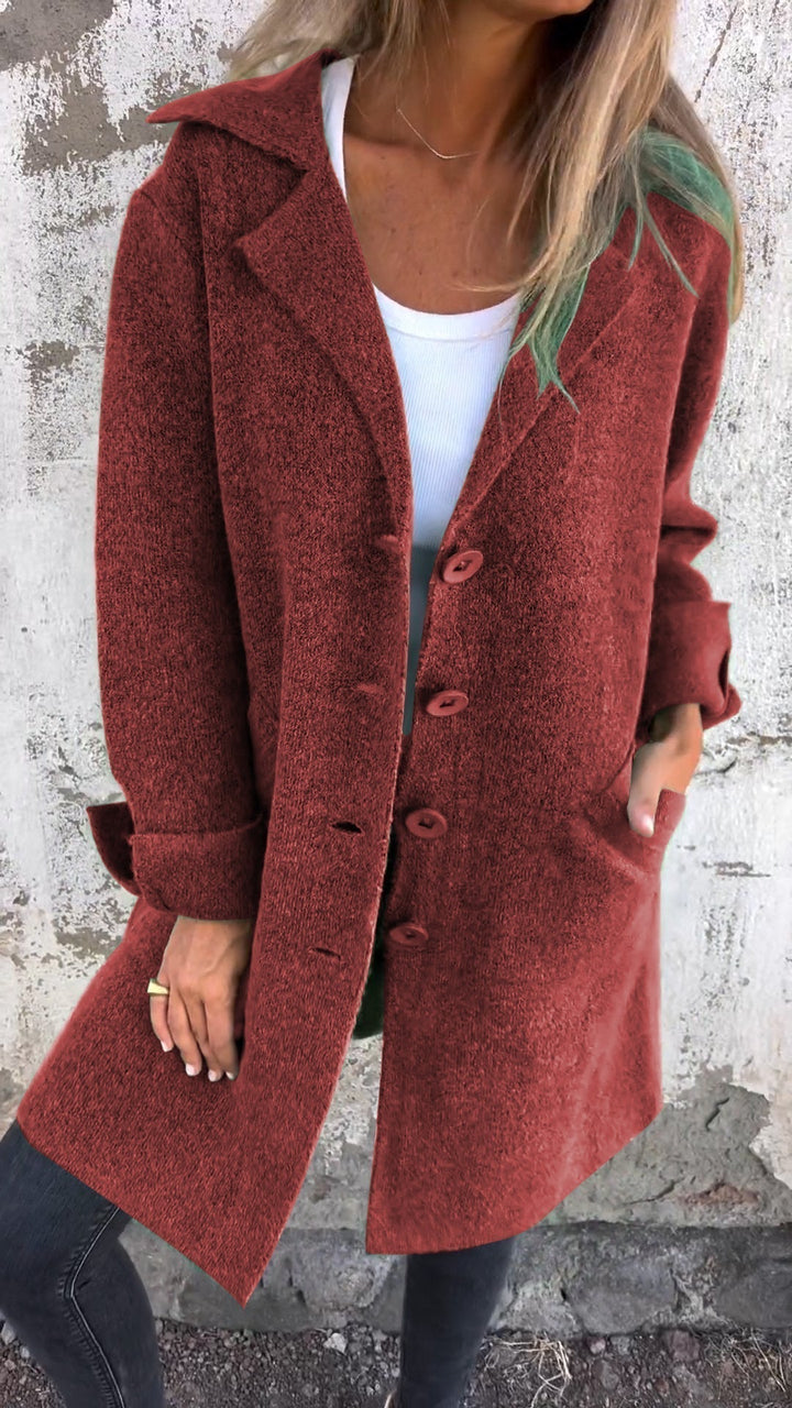 Milan Casual Long Coat With Cuffs