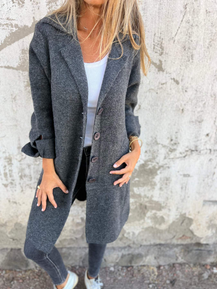 Milan Casual Long Coat With Cuffs