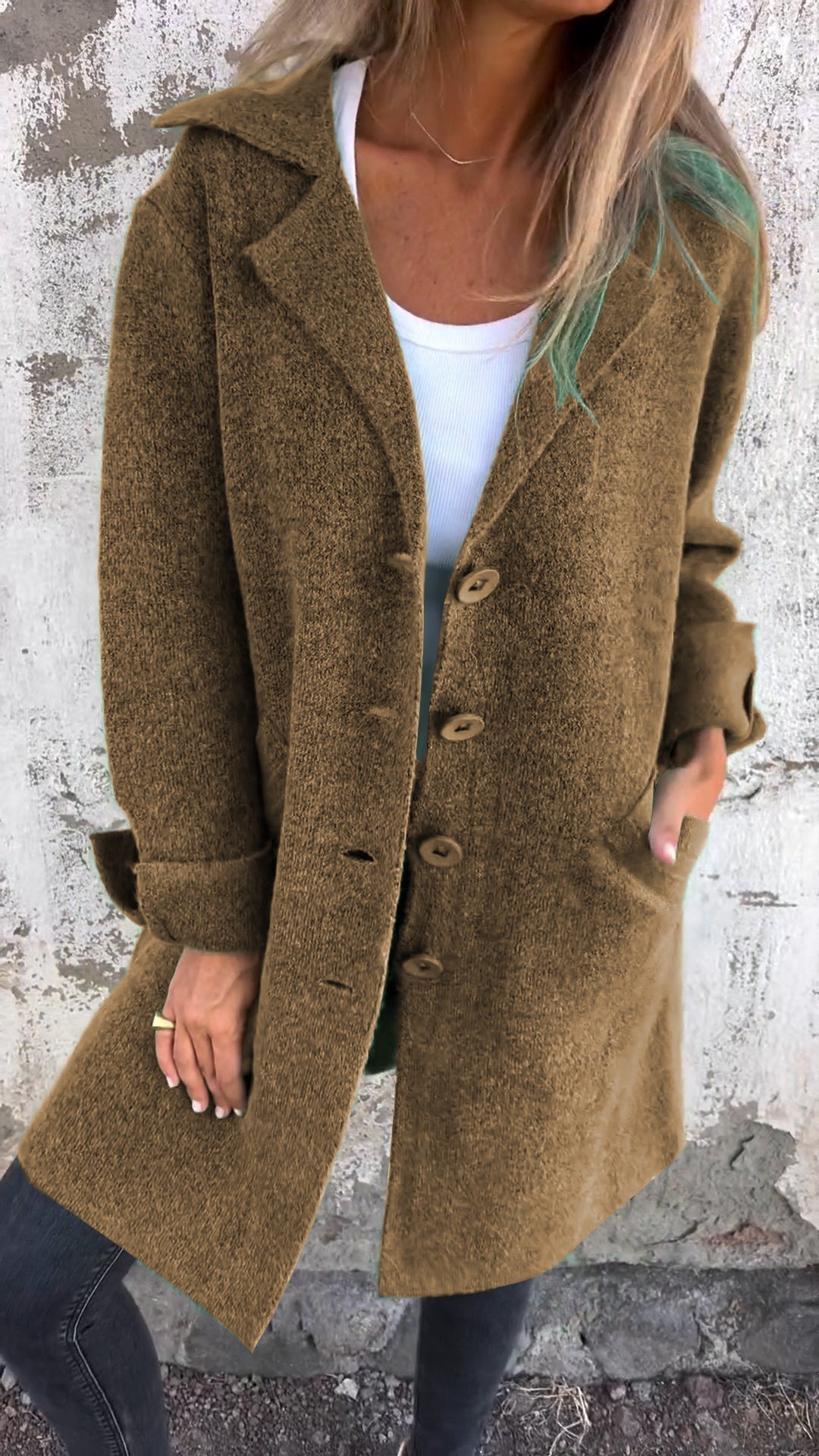 Milan Casual Long Coat With Cuffs