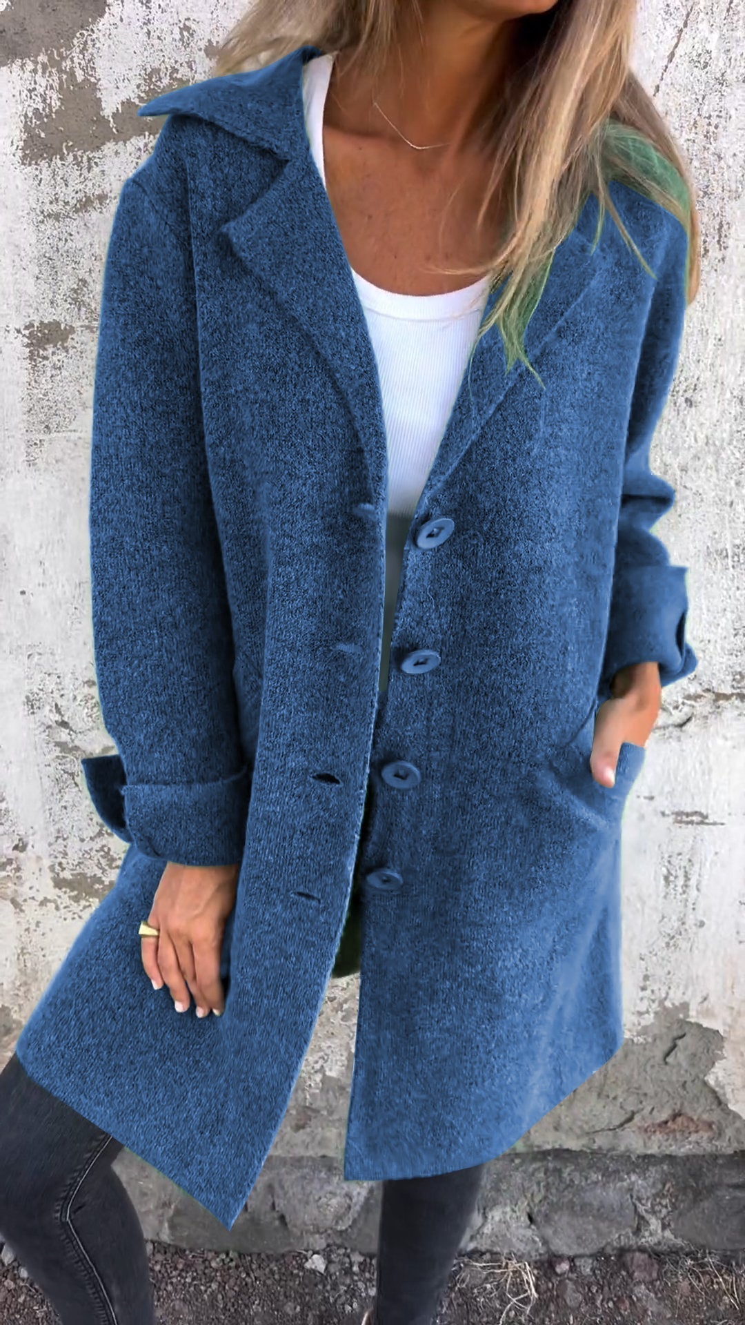 Milan Casual Long Coat With Cuffs